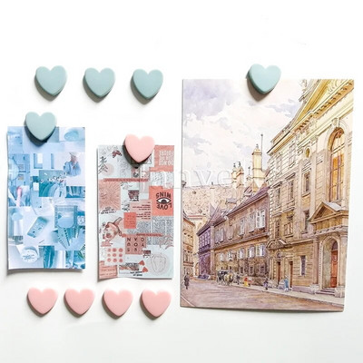 10 vnt Mieli mini šaldytuvo magnetai spalvingi meilės širdelės maži šaldytuvo lipdukai Mielos nuotraukos Sieninis magnetinis lipdukas namų dekoravimui