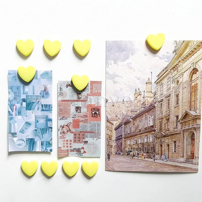 10 vnt Mieli mini šaldytuvo magnetai spalvingi meilės širdelės maži šaldytuvo lipdukai Mielos nuotraukos Sieninis magnetinis lipdukas namų dekoravimui