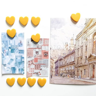 10 vnt Mieli mini šaldytuvo magnetai spalvingi meilės širdelės maži šaldytuvo lipdukai Mielos nuotraukos Sieninis magnetinis lipdukas namų dekoravimui