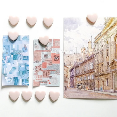 10 vnt Mieli mini šaldytuvo magnetai spalvingi meilės širdelės maži šaldytuvo lipdukai Mielos nuotraukos Sieninis magnetinis lipdukas namų dekoravimui