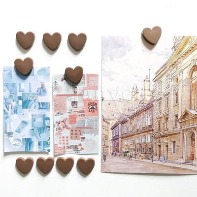 10 vnt Mieli mini šaldytuvo magnetai spalvingi meilės širdelės maži šaldytuvo lipdukai Mielos nuotraukos Sieninis magnetinis lipdukas namų dekoravimui