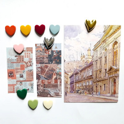 10 vnt Mieli mini šaldytuvo magnetai spalvingi meilės širdelės maži šaldytuvo lipdukai Mielos nuotraukos Sieninis magnetinis lipdukas namų dekoravimui