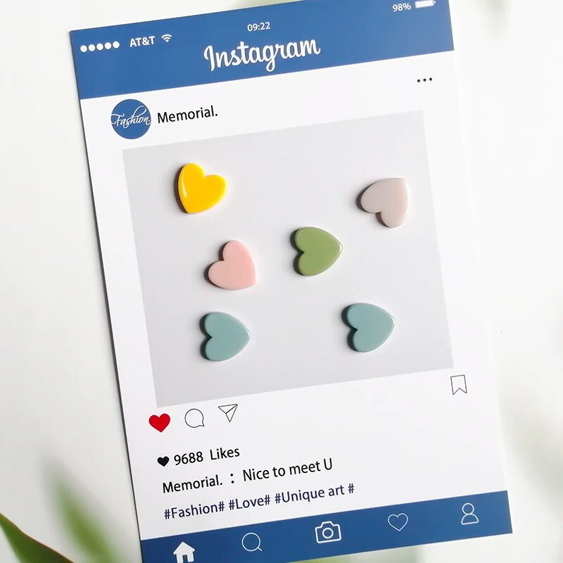 10 vnt Mieli mini šaldytuvo magnetai spalvingi meilės širdelės maži šaldytuvo lipdukai Mielos nuotraukos Sieninis magnetinis lipdukas namų dekoravimui