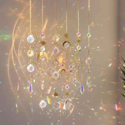 Красив цветен кристален ловец на слънце - идеален за домашен декор, Коледа, сватби и други!