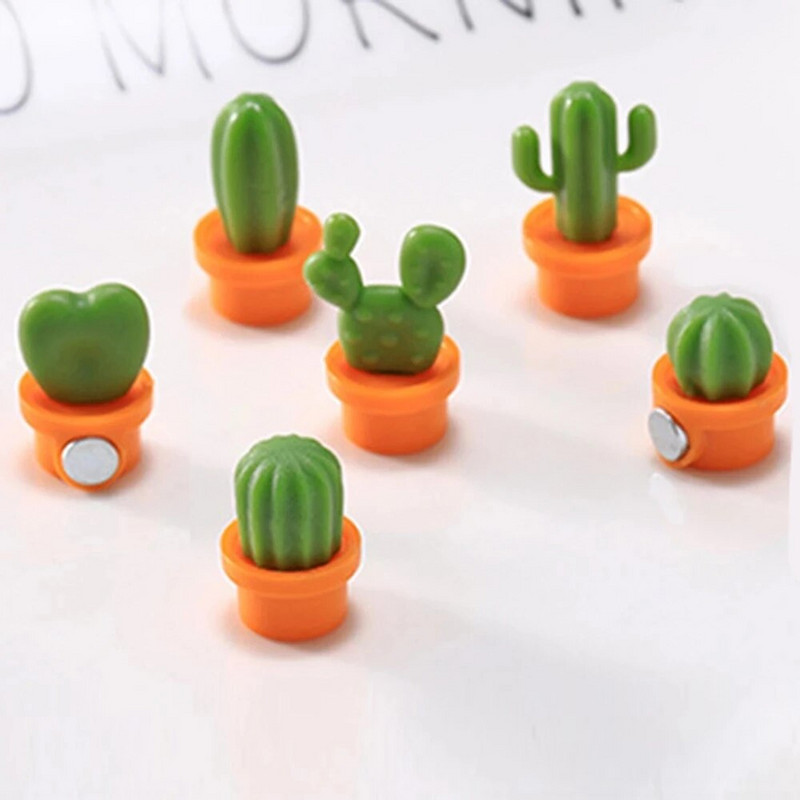 6 τμχ Cute Succulent Magnet Button Home Kitchen Cactus Refrigerator Message Sticker 2021 New Arrival Portable Creative Hot Sale