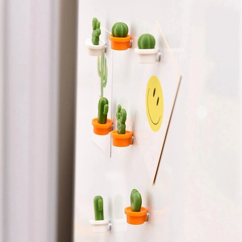 6 τμχ Cute Succulent Magnet Button Home Kitchen Cactus Refrigerator Message Sticker 2021 New Arrival Portable Creative Hot Sale