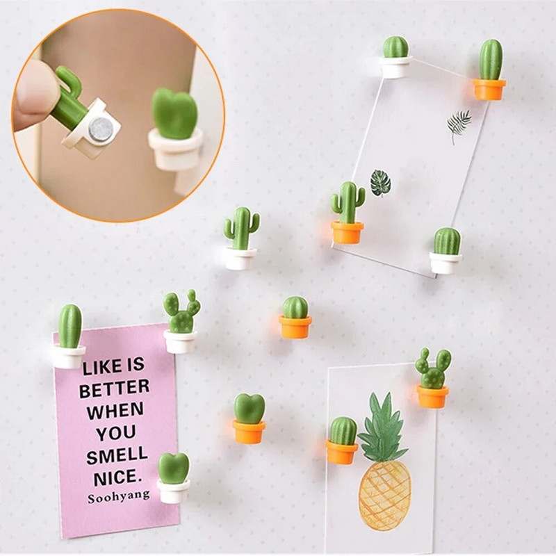 6 τμχ Cute Succulent Magnet Button Home Kitchen Cactus Refrigerator Message Sticker 2021 New Arrival Portable Creative Hot Sale