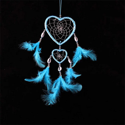Feather Dream Catcher Wind Chimes Car Εσωτερικό τοίχο Dream Catcher Στολίδια Διακόσμηση σπιτιού Love Heart Shape