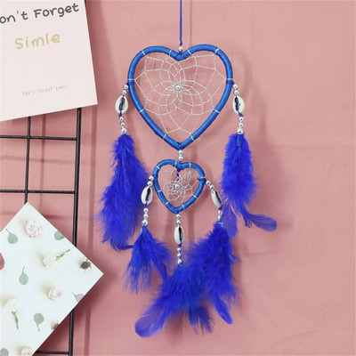 Feather Dream Catcher Wind Chimes Car Εσωτερικό τοίχο Dream Catcher Στολίδια Διακόσμηση σπιτιού Love Heart Shape