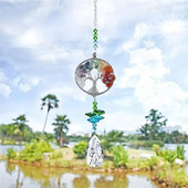 1 komad Tree of Life Crystal Magic Wind Chimes Privjesak Spavaća soba Prozor Viseći ukras Duga snova Hvatač darova