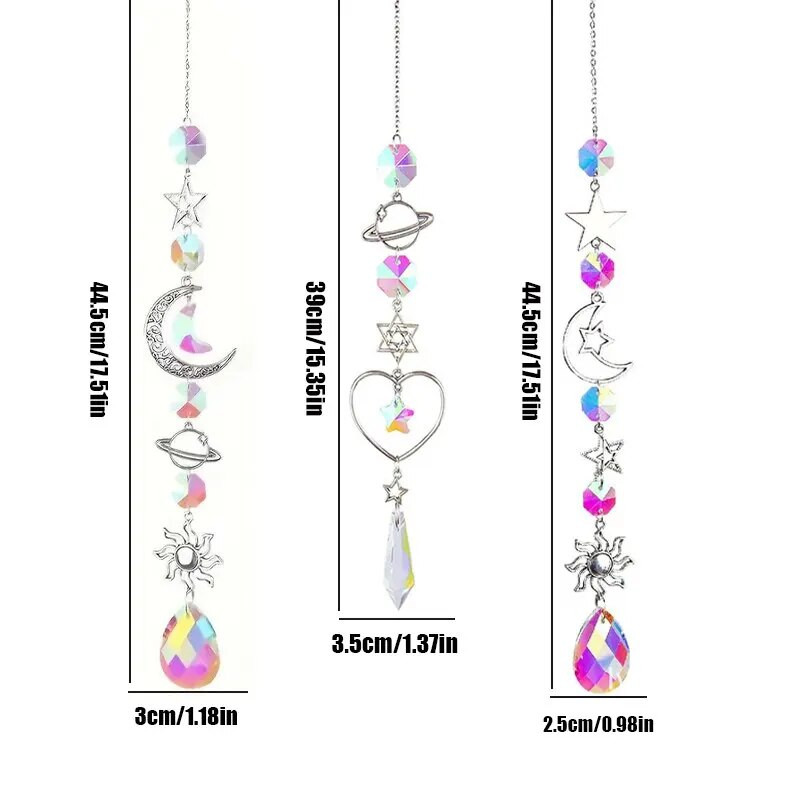 1 tk Galaxy Star Moon Crystal Wind Chime ripats kodukaunistuseks väliaia päikesepüüdja pühadepeotarbed