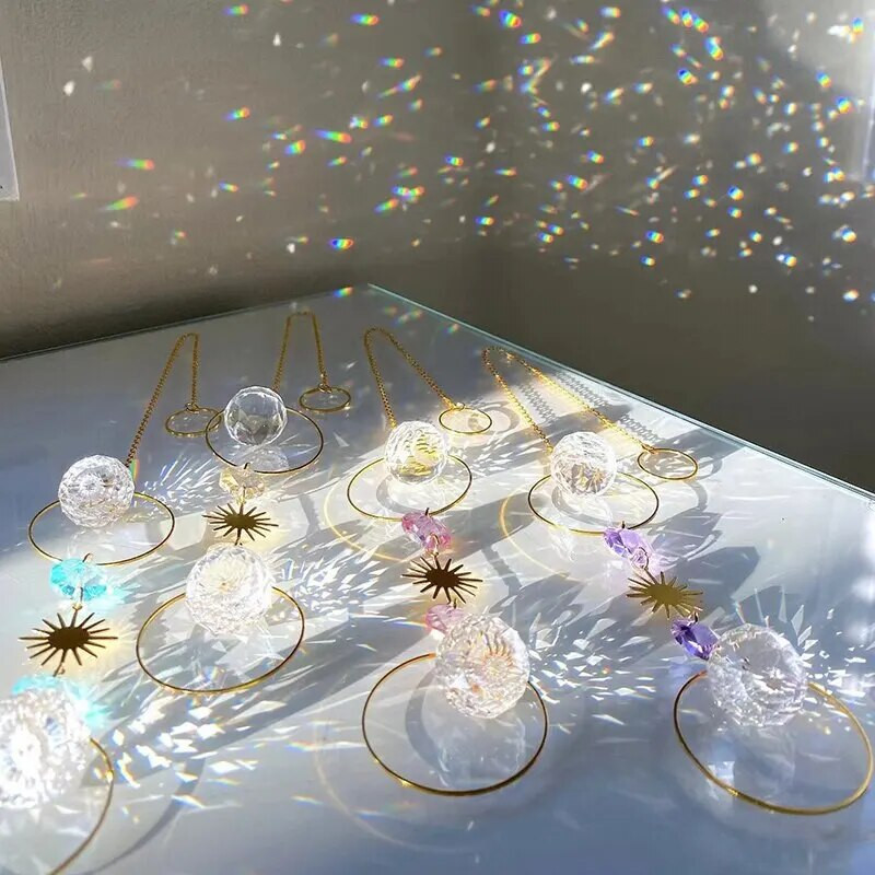 1 tk tehiskristallist seinariipsobib pulmadeks ja õues päikesepüüdja dekoratiivne valguse ja varju tuulekella ripats