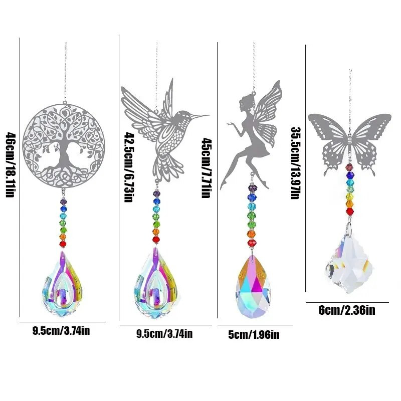 1 osa, loomametallist ripats, kristallkuulprisma päikesepüüdja, aiakaunistused