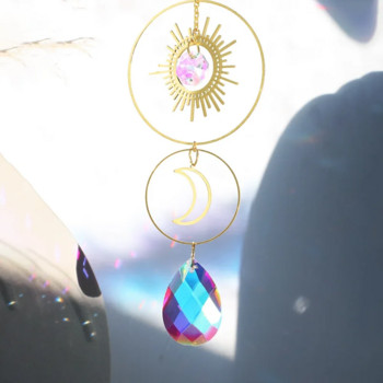 1 κομμάτι, Crystal Wind Chimes Star Moon Catcher, Sun Prism Ball Decorden Garden