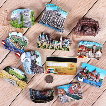 Сувенири за отвъдморски туризъм Хладилник Италия Швейцария Чили Австрия Виена чуждестранен световен туризъм колекция подарък магнит за хладилник