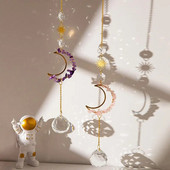 1 tükk töötlemata kivist ja kristallist seinariide, mis on kujundatud kuu ja päikese kujul koduaeda kaunistama