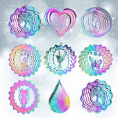 Culoare gradientă Wind Spinner Catcher Oțel inoxidabil 3D Efect de lumină curgătoare Piese de clopoței de vânt în aer liber Grădină pentru agățat decor