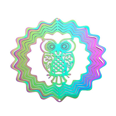 Culoare gradientă Wind Spinner Catcher Oțel inoxidabil 3D Efect de lumină curgătoare Piese de clopoței de vânt în aer liber Grădină pentru agățat decor