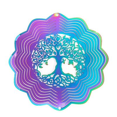 Culoare gradientă Wind Spinner Catcher Oțel inoxidabil 3D Efect de lumină curgătoare Piese de clopoței de vânt în aer liber Grădină pentru agățat decor