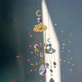 1 τεμ, The Moon And Stars Crystal Sunny Catcher, Garden Party Διακόσμηση σπιτιού Wind Chime μενταγιόν