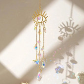 1 vnt. šviesių šešėlių krištolo pakabukas mėnulio ir saulės ornamentas gali būti naudojamas vidaus lauko dekoratyviniams sodo kabančių amatų darbams