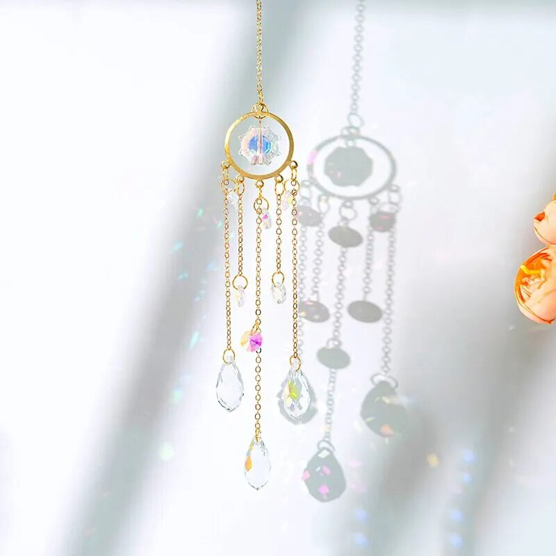 1 vnt. šviesių šešėlių krištolo pakabukas mėnulio ir saulės ornamentas gali būti naudojamas vidaus lauko dekoratyviniams sodo kabančių amatų darbams