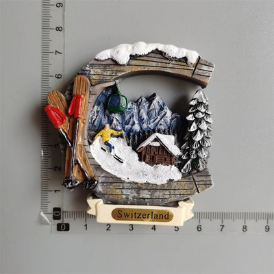 Šveits Külmkapimagnetid Šveitsi armas puidust maja Käokell Alpi magnetiga külmkapi kleebised Suveniirireisikink
