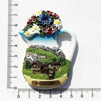 Šveits Külmkapimagnetid Šveitsi armas puidust maja Käokell Alpi magnetiga külmkapi kleebised Suveniirireisikink