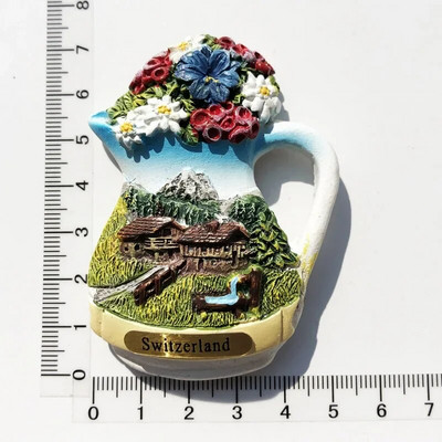 Šveits Külmkapimagnetid Šveitsi armas puidust maja Käokell Alpi magnetiga külmkapi kleebised Suveniirireisikink