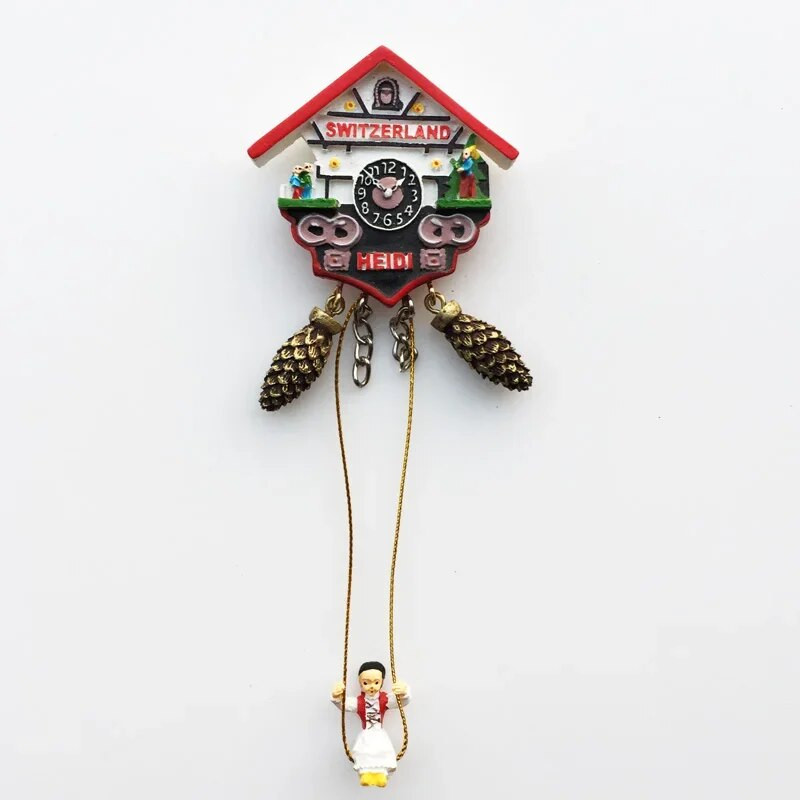 Šveits Külmkapimagnetid Šveitsi armas puidust maja Käokell Alpi magnetiga külmkapi kleebised Suveniirireisikink