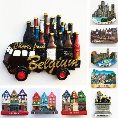 Belgia Ghent Reper Clădire Magneți de frigider Suveniruri turistice Pictate Autocolante magnetice pentru frigider Colecție Decorare