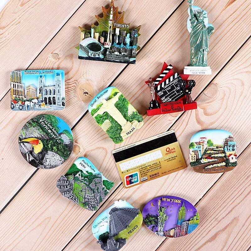 3d šaldytuvo magnetas Šaldytuvo lipdukas Amerika Peru Kanada Venesuela Brazilija Meksika siunčia kolekcijos dovaną Pasaulio turizmo suvenyras