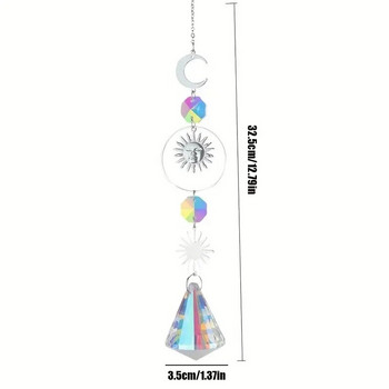 1 бр., кристални вятърни камбанки Луна Ловец на слънце Rainbow Prism Window Висулка Декорация за домашна градина