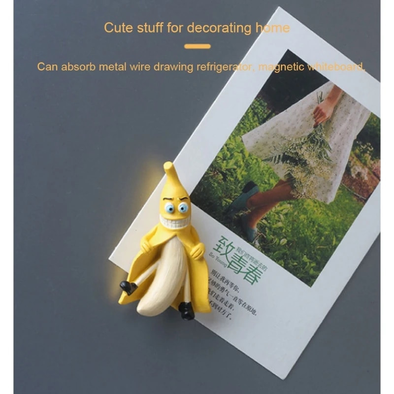 Slatki magneti za hladnjak Voće Banana i avokado Smiješni magneti za hladnjak Bijele ploče Uređenje doma Dropshipping
