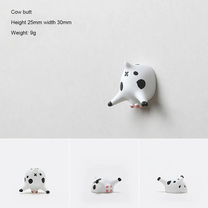 Loominguline multikas lehmade kõhul lebavad külmkapimagnetid Külmkapi kleebised 3D kolmemõõtmelised vaigumagnetid Kunst