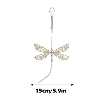 Creative Metal Wing Dragonfly Crystal Suncatcher Garden Wind Chimes Butterfly Διακόσμηση σπιτιού Παράθυρο Διακοσμητικά αυτοκινήτου