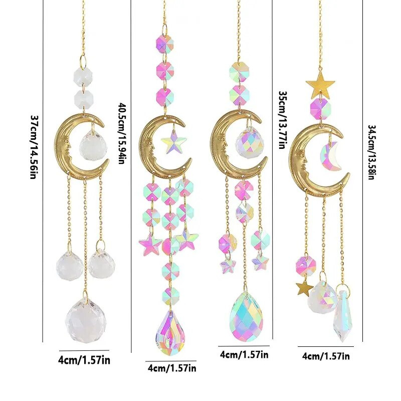 1tk, Crystal Chime päikesepüüdja, Kodumagamistubade rõdu Päikese- ja Kuuprisma kaunistusega ripats