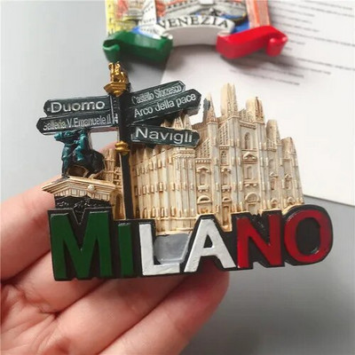 Magneți de frigider pentru suveniruri europene Milano, Veneția, Italia Magnet de rășină stereo european pentru decorarea casei