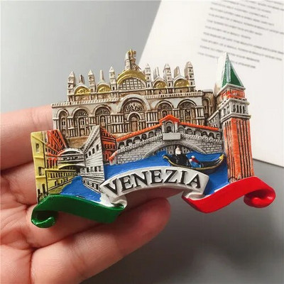 Magneți de frigider pentru suveniruri europene Milano, Veneția, Italia Magnet de rășină stereo european pentru decorarea casei