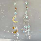 Clopoțel de vânt din cristal pendant agățat Seria de aur argint Star Moon Creativ Home Eolian Clopoțel Windbell Decor pentru acasă dormitor