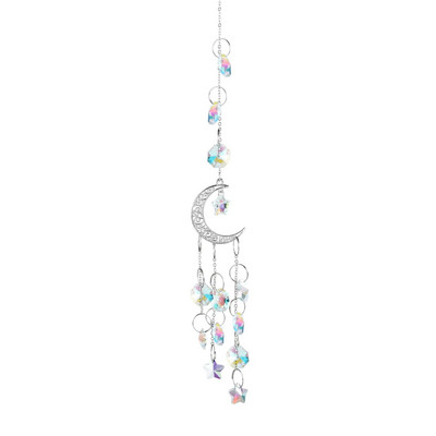 Clopoțel de vânt din cristal pendant agățat Seria de aur argint Star Moon Creativ Home Eolian Clopoțel Windbell Decor pentru acasă dormitor