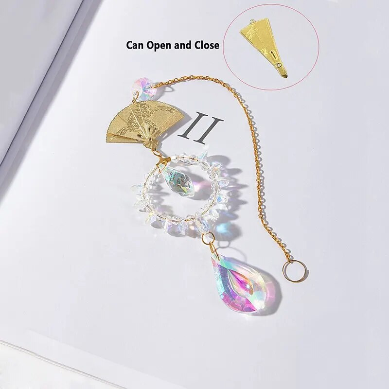 1 tk, tehiskristallsein, liblikate ja värviliste kellade prismaatiline pallivõlu koju, elutuppa, rõdu dekoratiivrippu