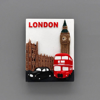 3D хладилник залепен магнитен световен туризъм сувенир творчески подаръци магнити за хладилник Англия Лондон автобус войник сувенирни подаръци