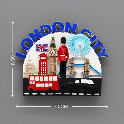Frigider 3D lipit magnetic lume turism suvenir cadouri creative magneți frigider Anglia Londra autobuz soldat suvenir cadouri