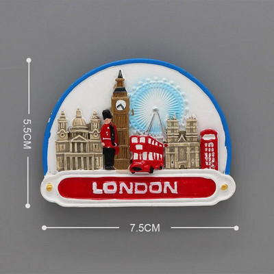 Frigider 3D lipit magnetic lume turism suvenir cadouri creative magneți frigider Anglia Londra autobuz soldat suvenir cadouri