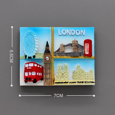 Frigider 3D lipit magnetic lume turism suvenir cadouri creative magneți frigider Anglia Londra autobuz soldat suvenir cadouri