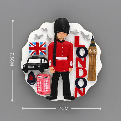 Frigider 3D lipit magnetic lume turism suvenir cadouri creative magneți frigider Anglia Londra autobuz soldat suvenir cadouri