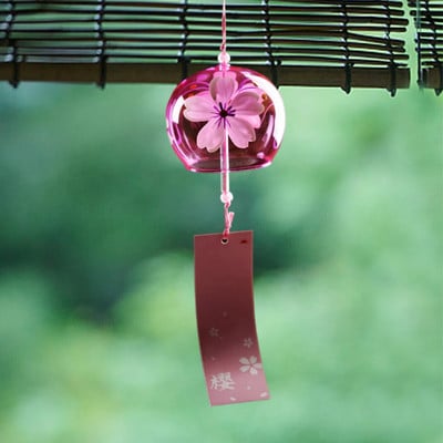 Γιαπωνέζικο στιλ Cherry Blossom Wind Chimes Ρομαντικό Flower Blossom Small Wind Bells Διακόσμηση σπιτιού Γυάλινο κρεμαστό κόσμημα Japan Styles