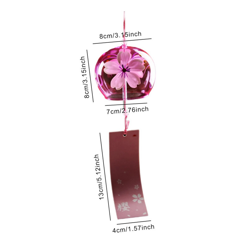 Jaapani stiilis kirsiõie tuulekellad Romantiline lilleõis Väike tuulekella kaunistus Kodu klaas Jaapani stiilis ripats