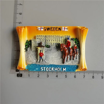 Švedijos šaldytuvo magnetai turistinis suvenyras Švedija Malmo Sverige Stokholmo kelionių dovana Magnetinis šaldytuvo lipdukas Namų dekoravimas
